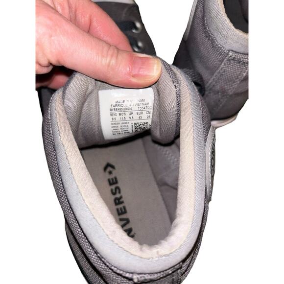 Converse Chuck Taylor Shoe Mens 9.5 Gray Canvas High Top Thunder Sneaker 155470C - Picture 6 of 11